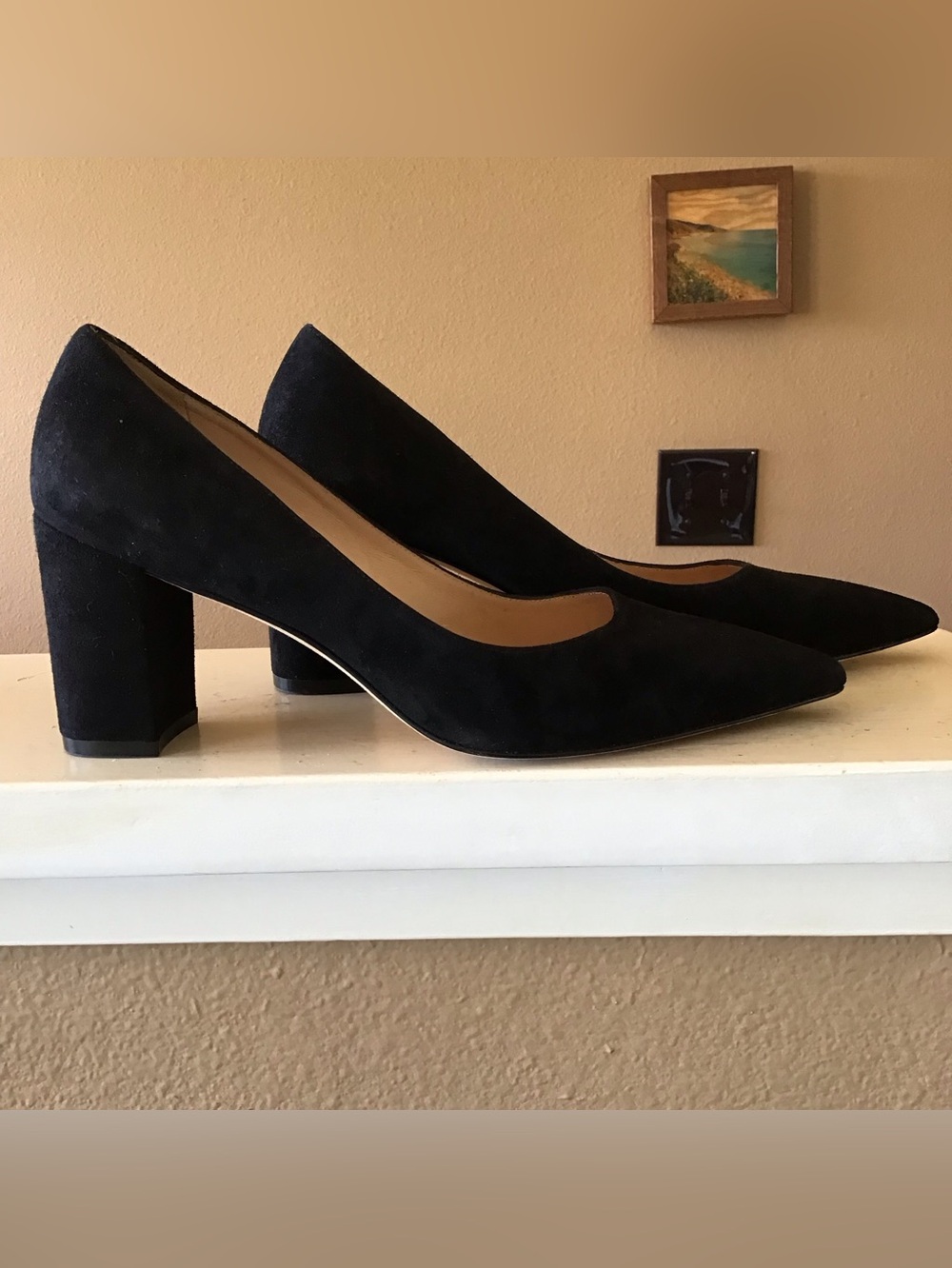 Stuart Weitzman Black Suede 3.5” Heels Spain Size 9